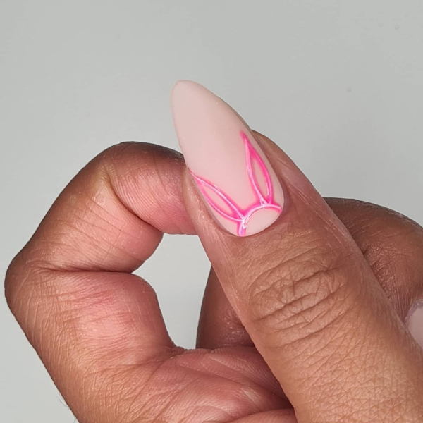 Easter nails neon bunny nail art
