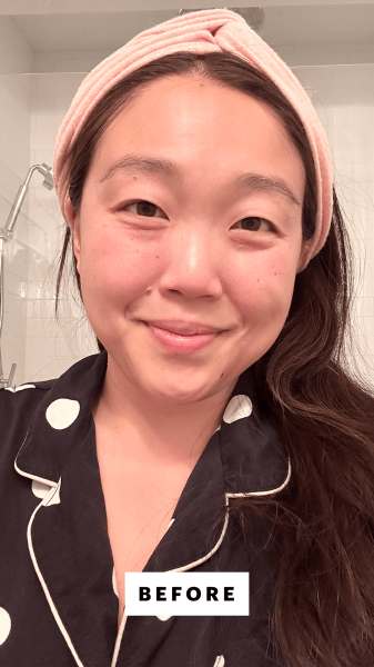 Lee before applying the Biodance Bio Collagen Real Deep Mask