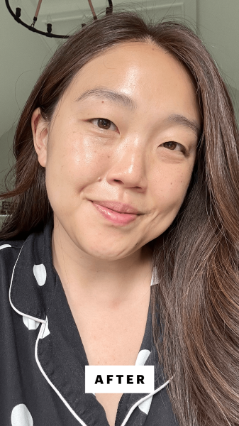 Lee after applying the Biodance Bio Collagen Real Deep Mask